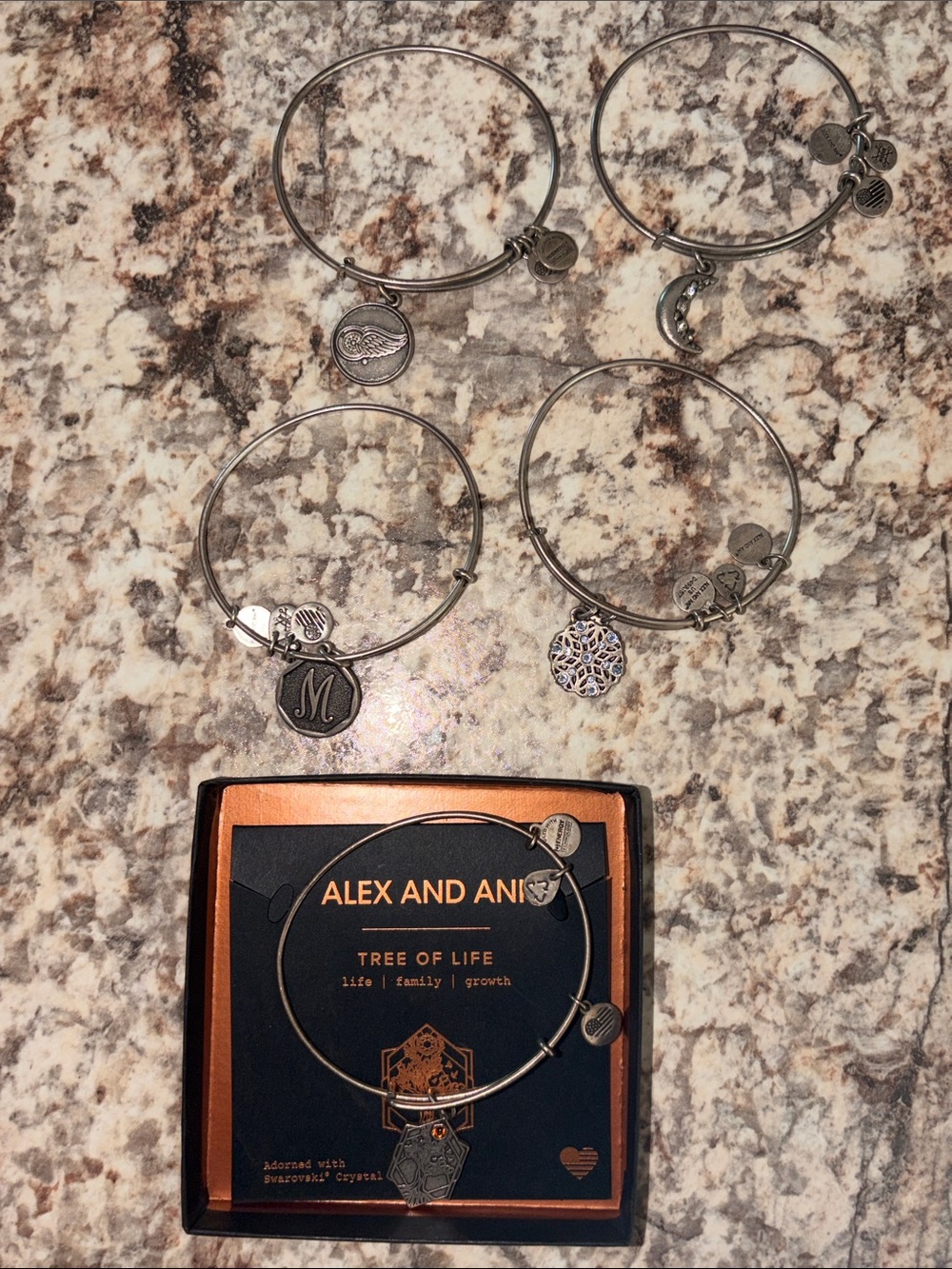 Alex and Ani Silver-Tone Expandable Charm Bangle Set